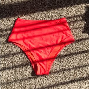 Aeries coral high waisted bikini bottom
